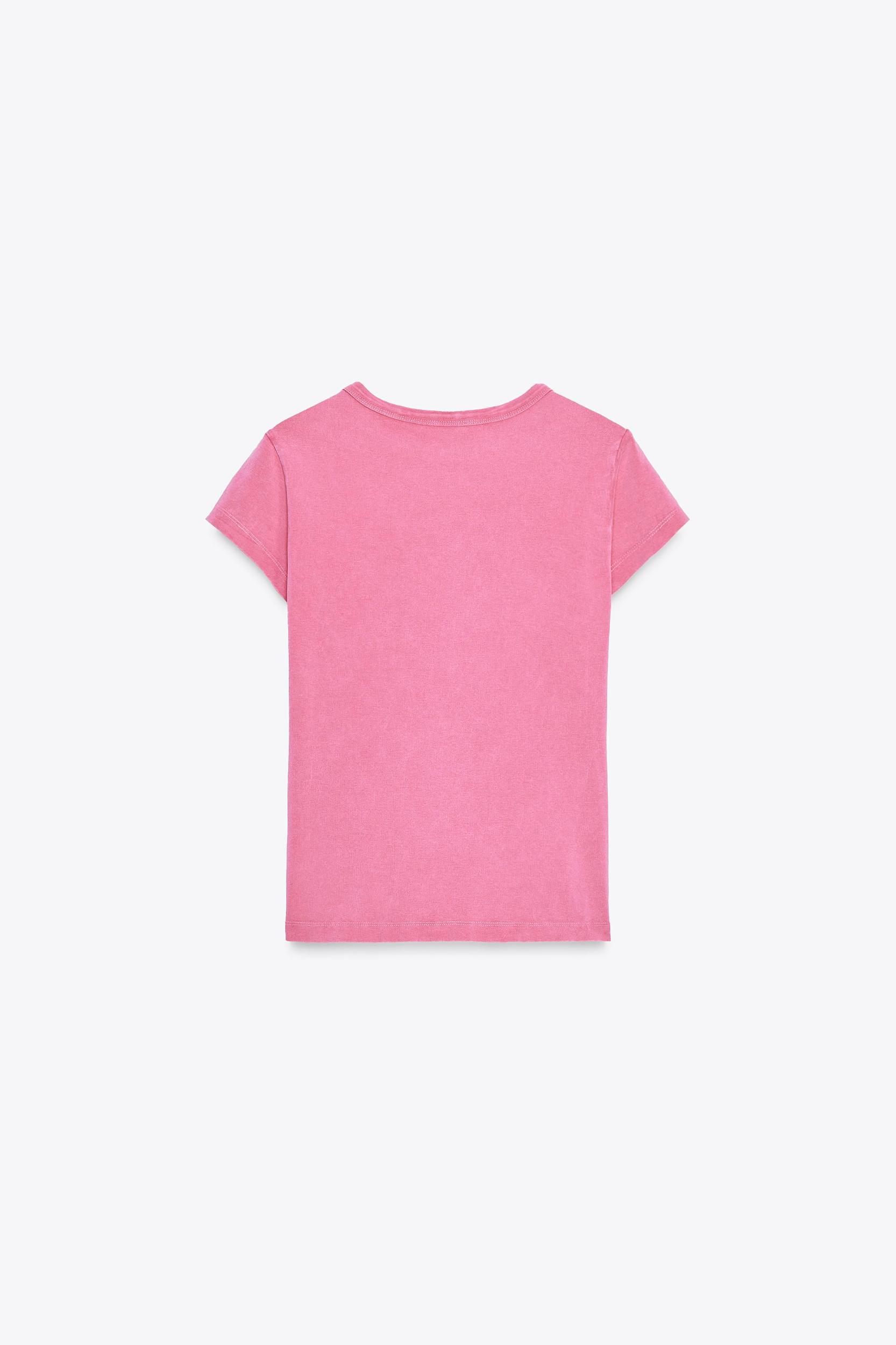 WASHED EFFECT RHINESTONE T-SHIRT Product Image