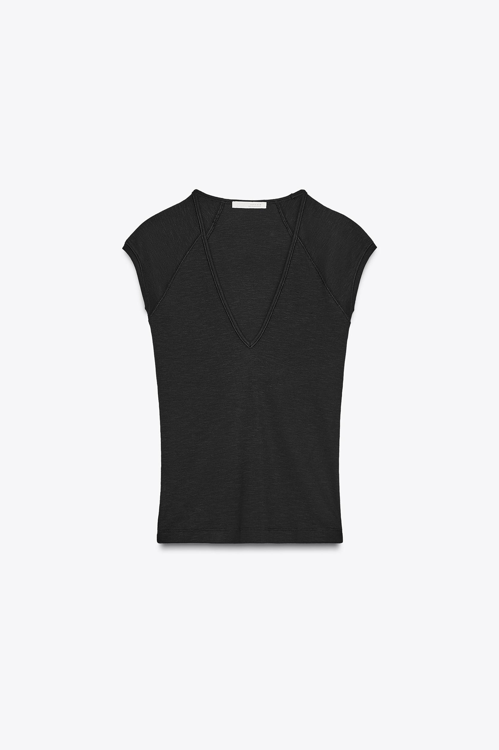 RIB V-NECK T-SHIRT Product Image