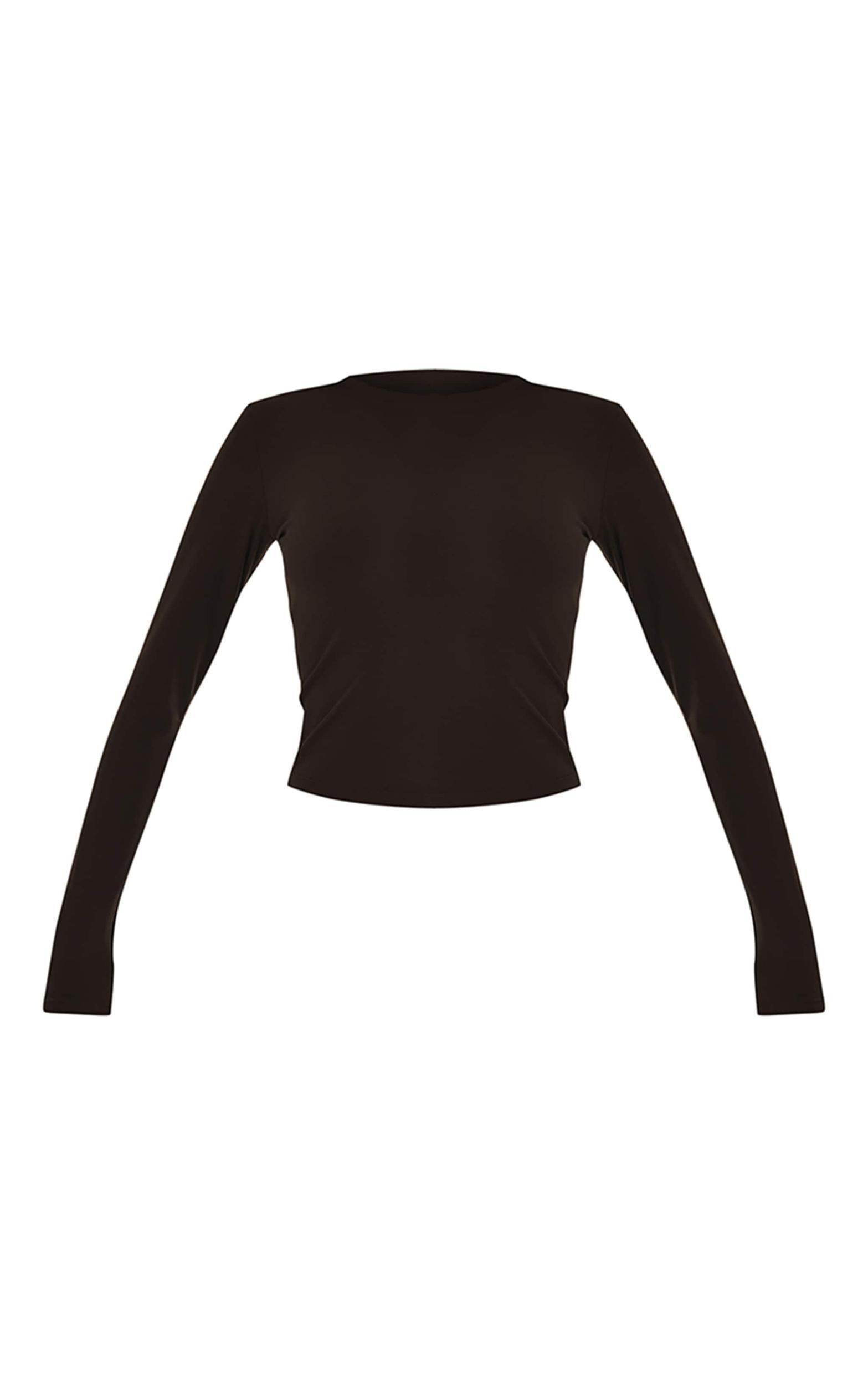 Espresso Sculpt Long Sleeve Gym Top Product Image