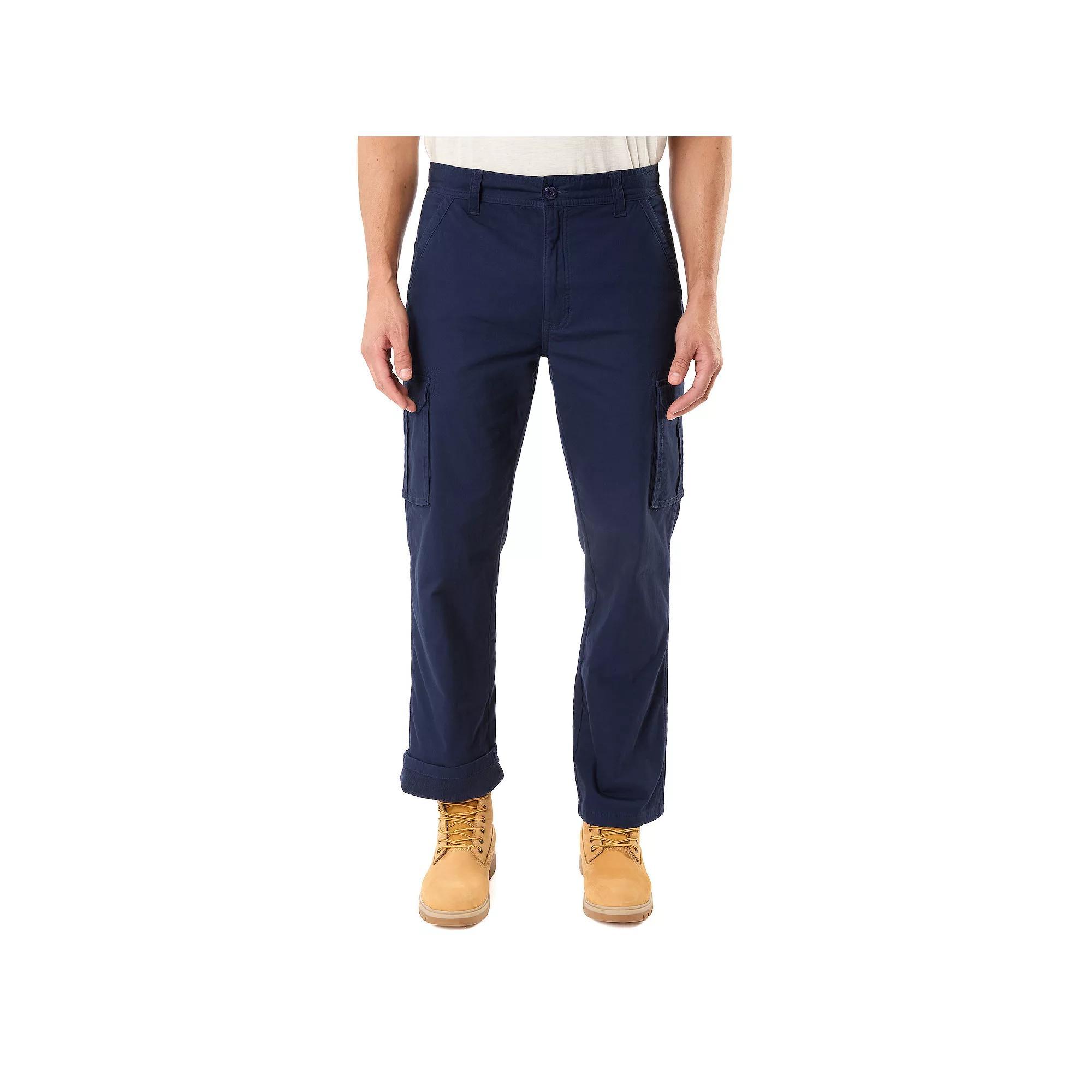 Men's Smith's Workwear Relaxed-Fit Print Fleece-Lined Cargo Canvas Pants, Size: 40 X 32, Brown Product Image