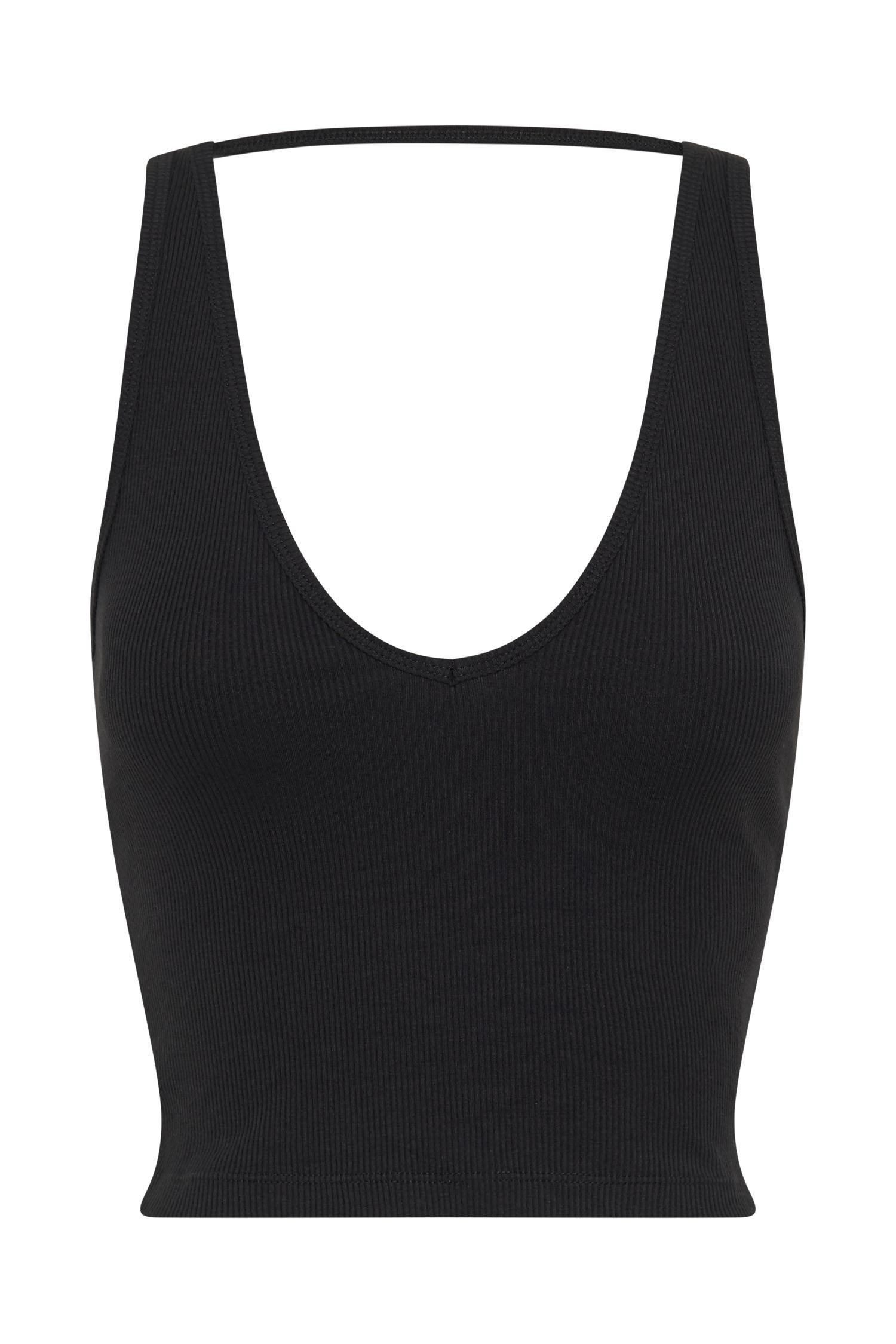 Rory Ribbed Yoga Top - Black Product Image