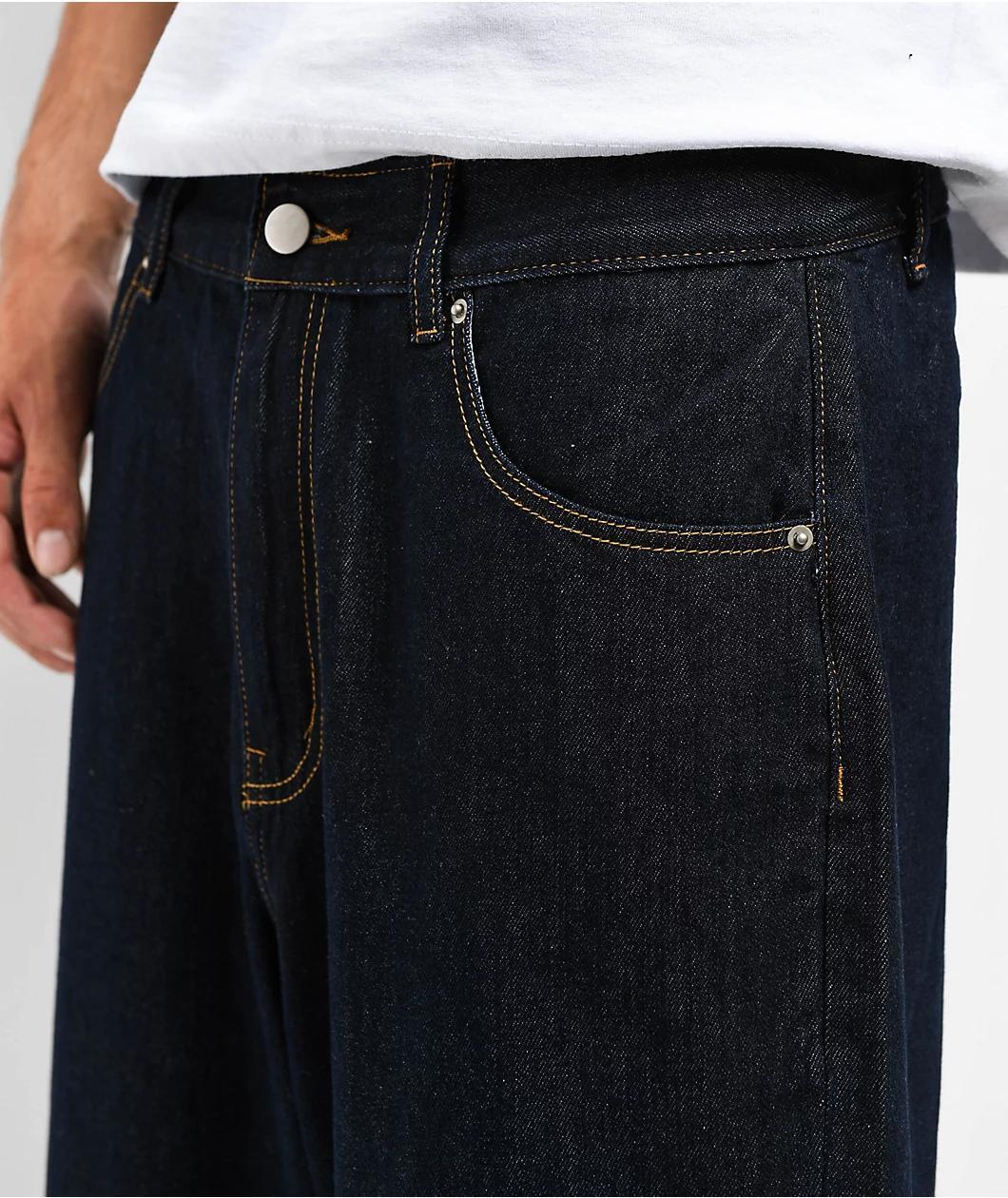 American Stitch Backwards Dark Blue Denim Shorts Product Image