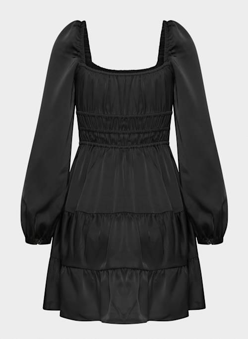 martine satin longsleeve dress Product Image