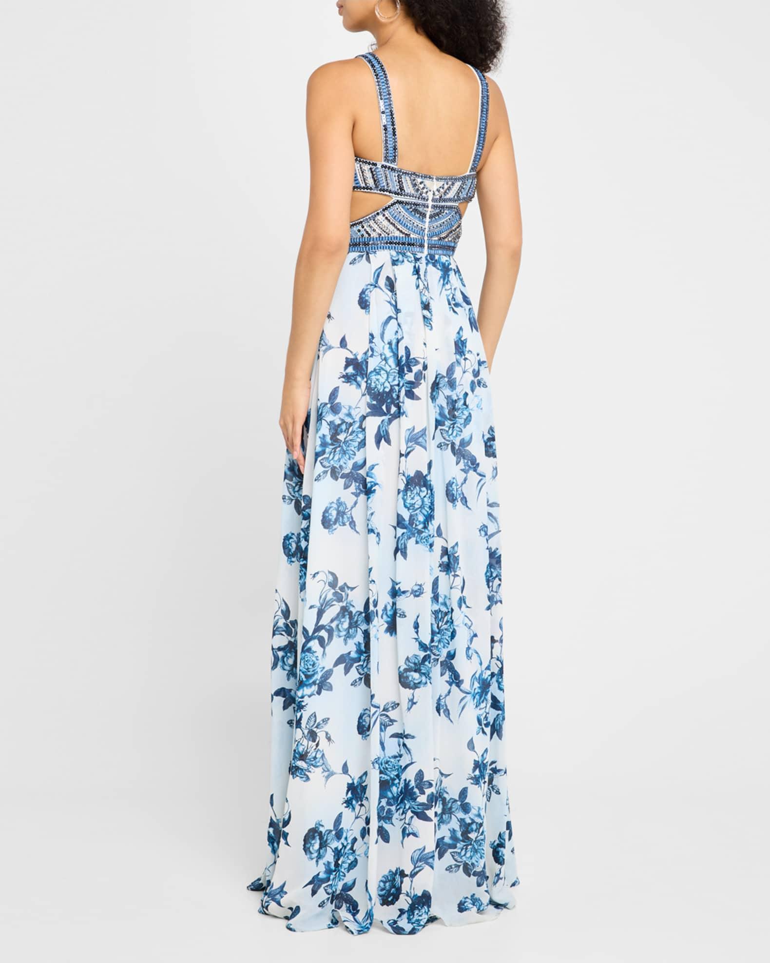 Painterly Floral Annistyn Embellished Gown Product Image