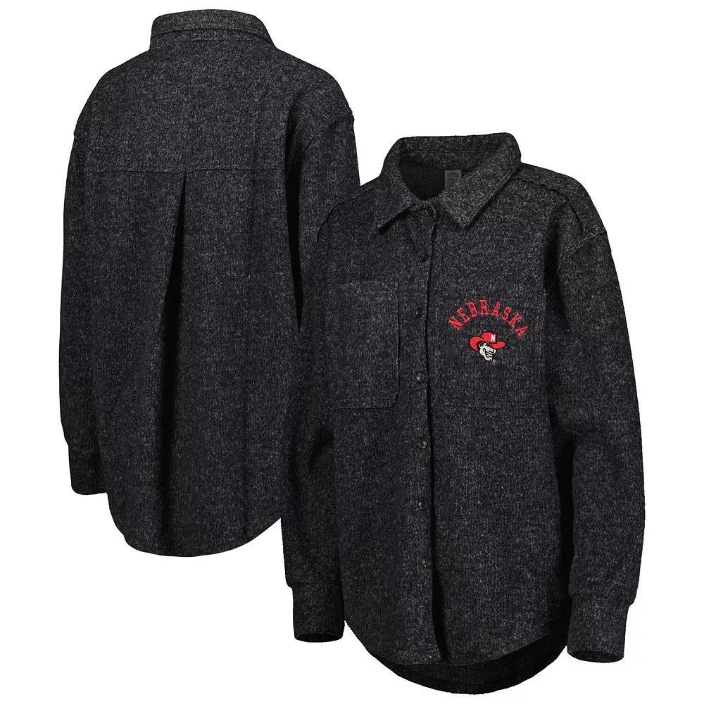 Women's Gameday Couture Black Nebraska Huskers Switch It Up Tri-Blend Button-Up Shacket, Size: Medium Product Image