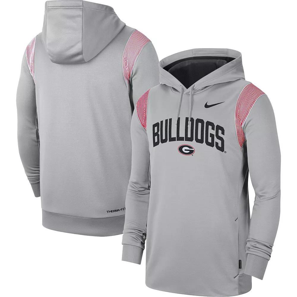 Men's Nike Gray Georgia Bulldogs 2022 Game Day Sideline Performance Pullover Hoodie, Size: Medium, Grey Product Image