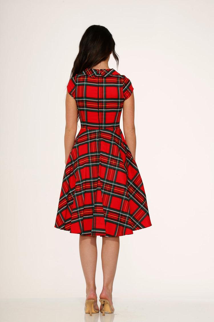 Red Plaid Swing Dress Product Image