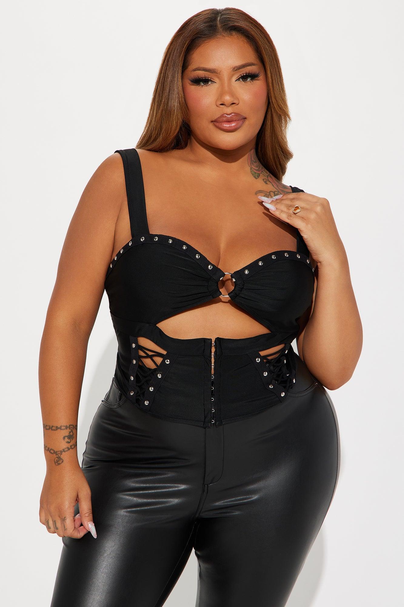 Attention On Me Corset Top - Black Product Image