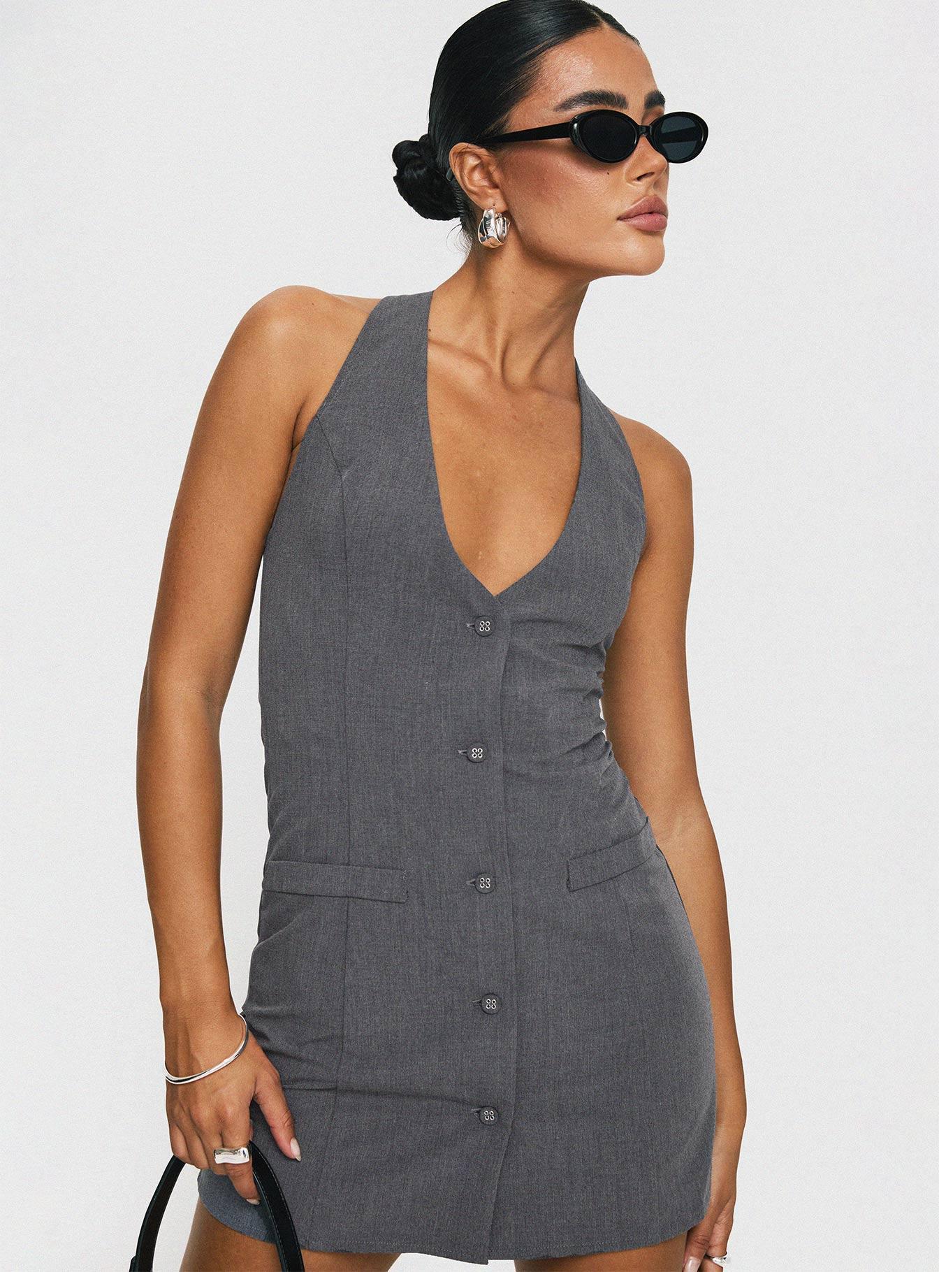 Fenny Mini Dress Grey Product Image
