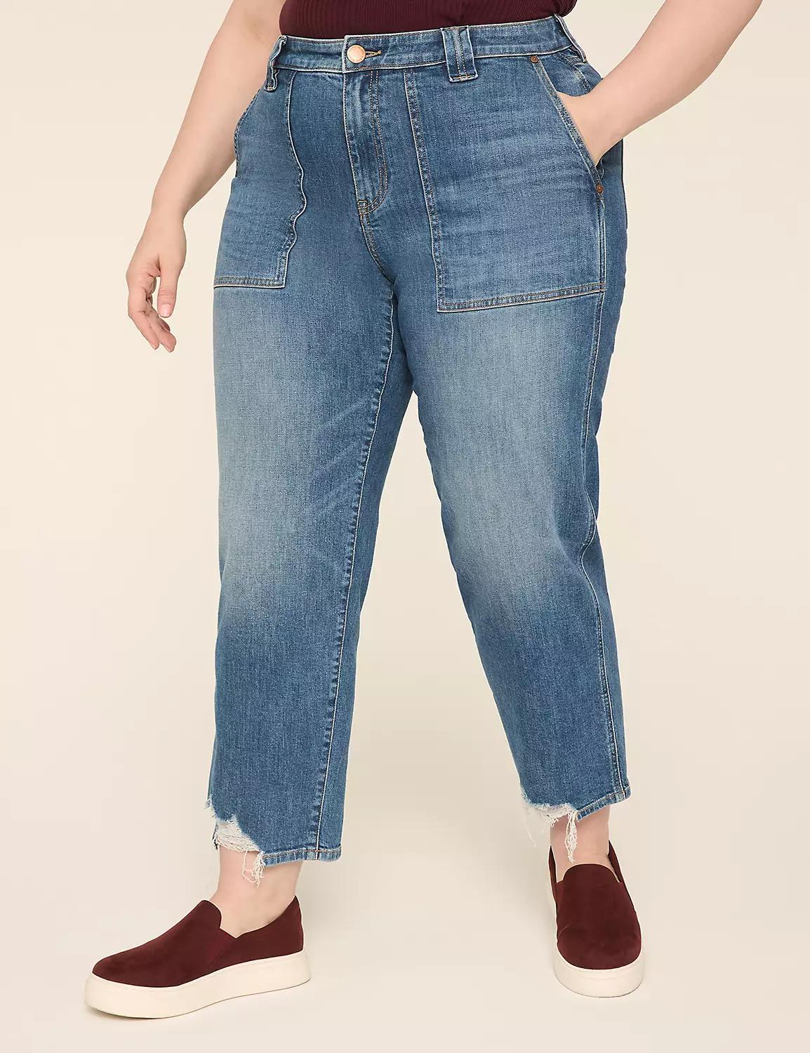 High-Rise Patch-Pocket Ankle Jean Product Image