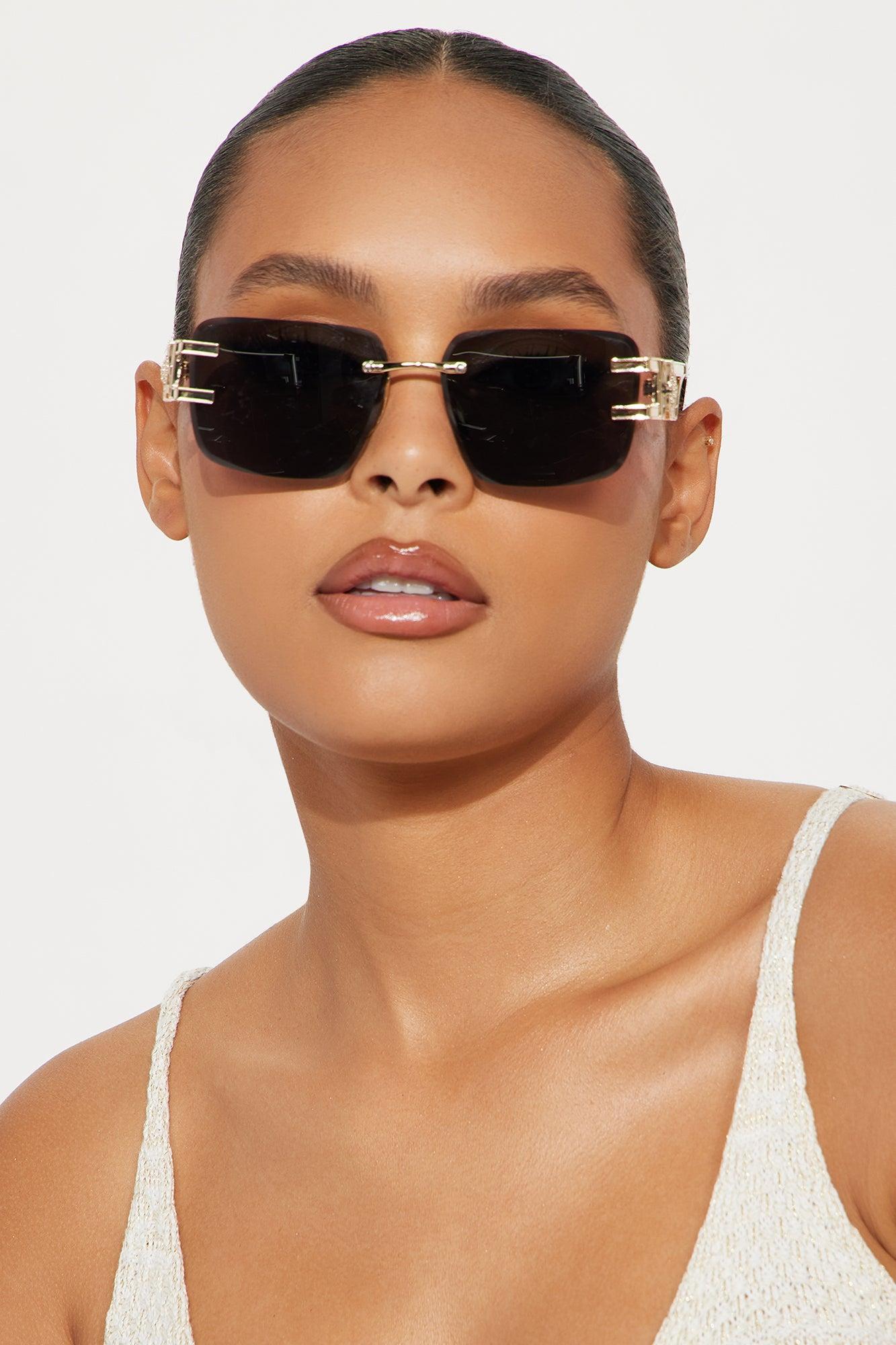 Haute Vision Square Sunglasses - Gold/Black Product Image