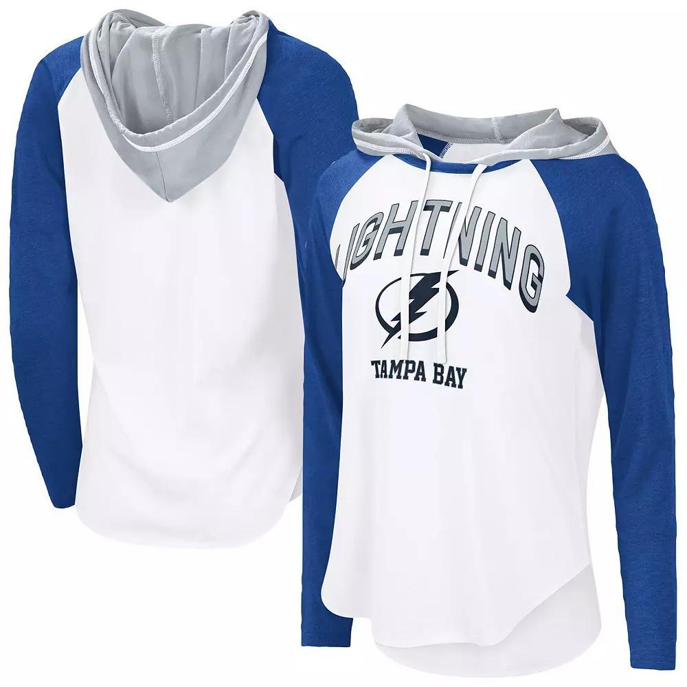 Women's G-III 4Her by Carl Banks  White Nashville Predators VIP Raglan Long Sleeve Hoodie T-Shirt, Size: 2XL, Pdt White Product Image