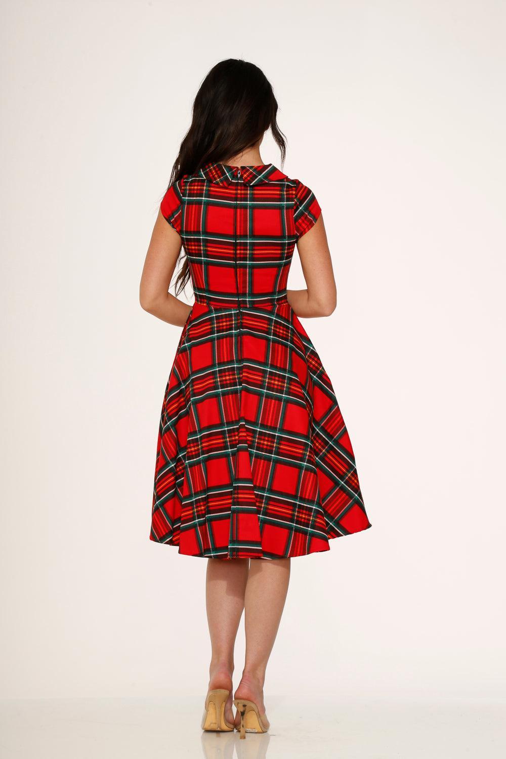 Red Plaid Swing Dress Product Image