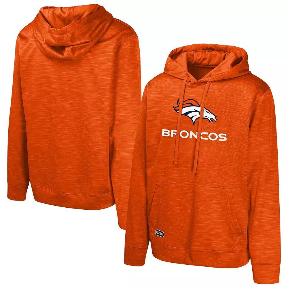 Men's Orange Denver Broncos Streak Fleece Pullover Hoodie, Size: Large Product Image