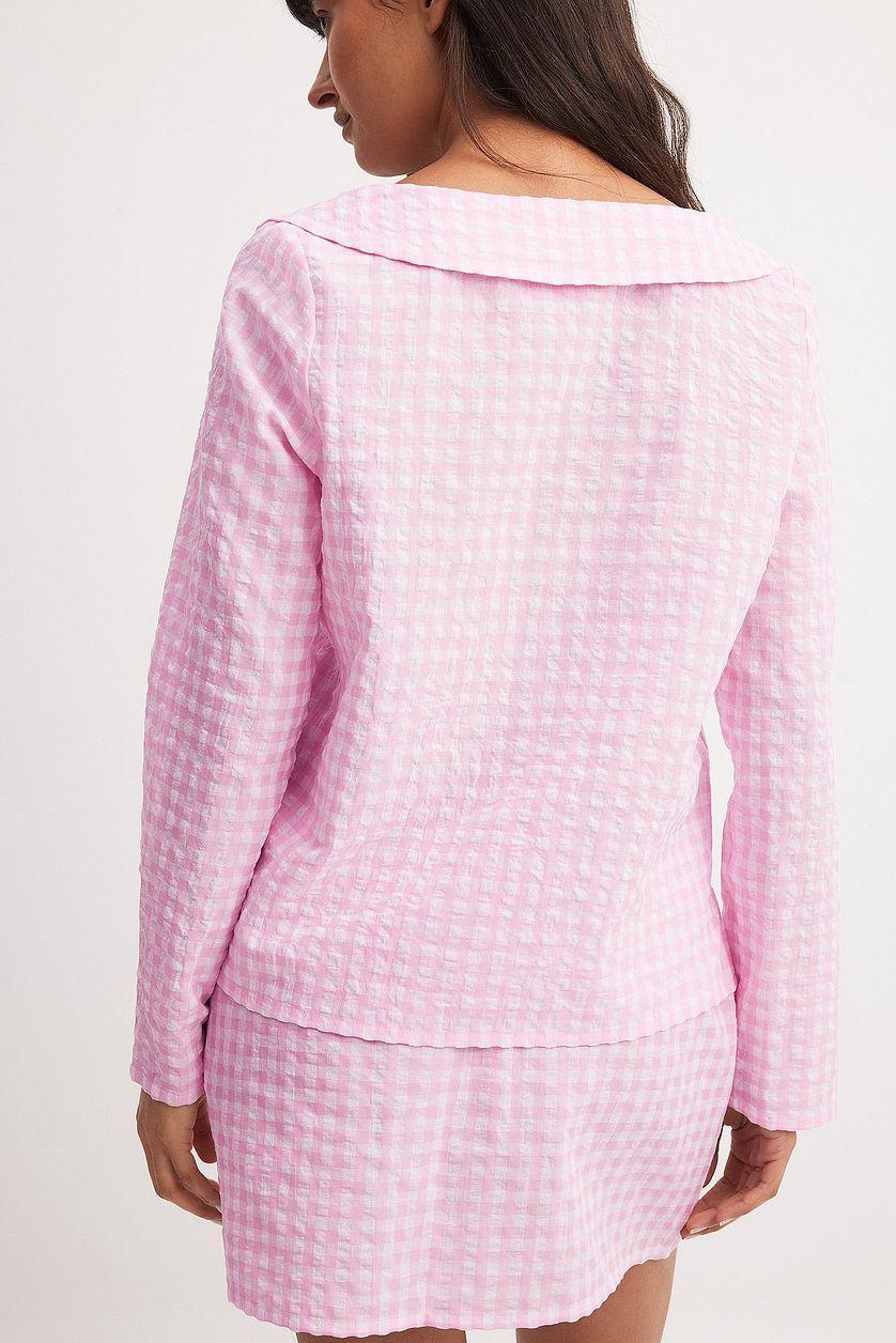 Checked Tie Front Top Product Image