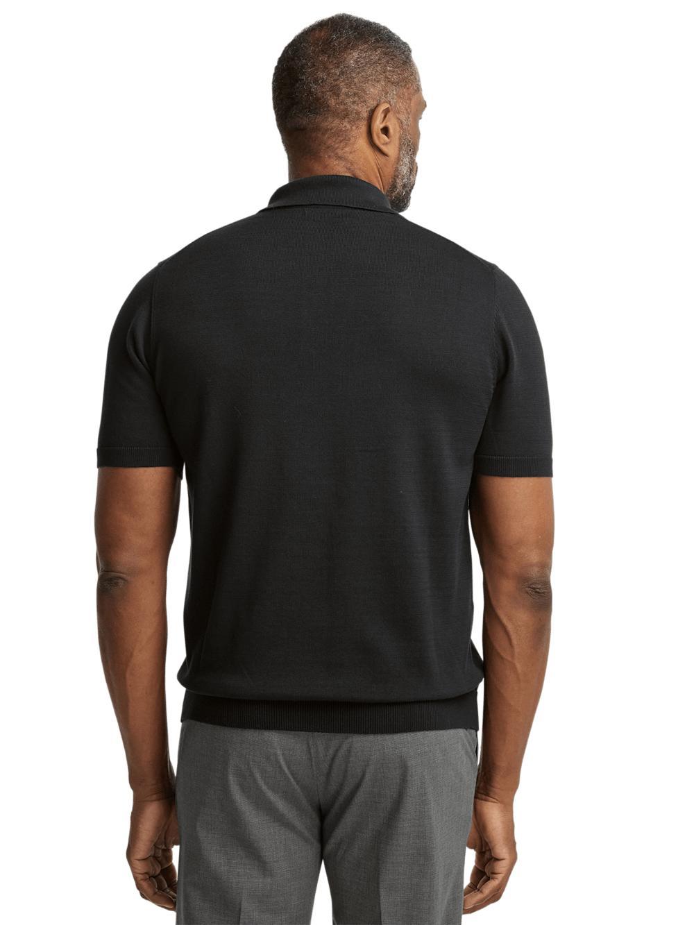 Supima Cotton Three Button Polo - Navy Product Image