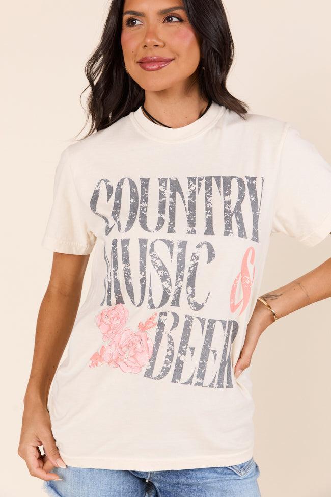 Country Music & Beer Ivory Graphic Tee Product Image