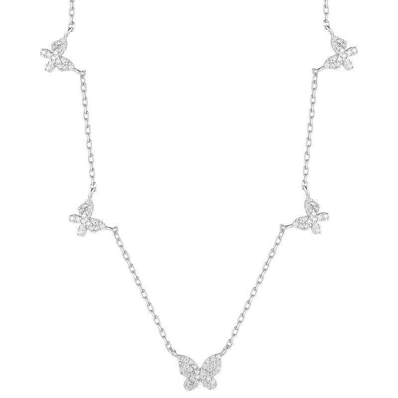 Sunkissed Sterling Cubic Zirconia Butterfly Collar Necklace, Women's, Size: 16", Gold Tone Product Image