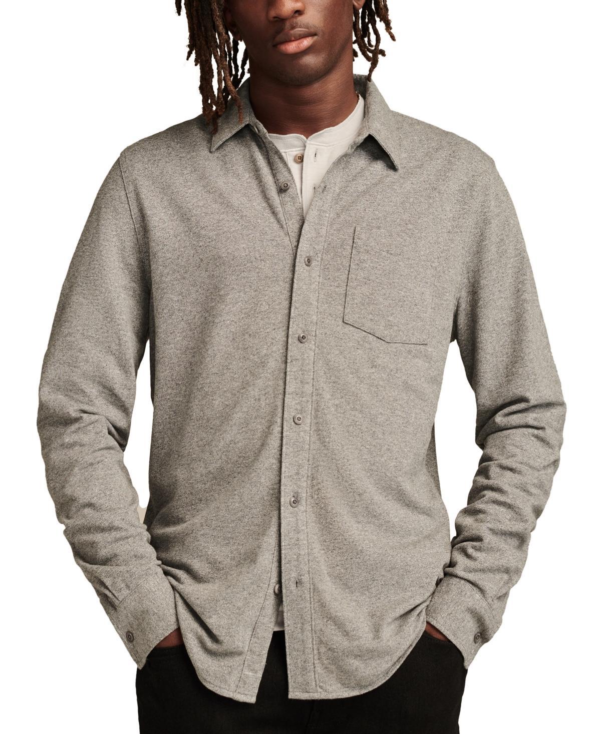 Lucky Brand Mens Knit Long Sleeve Button-Front Oxford Shirt Product Image