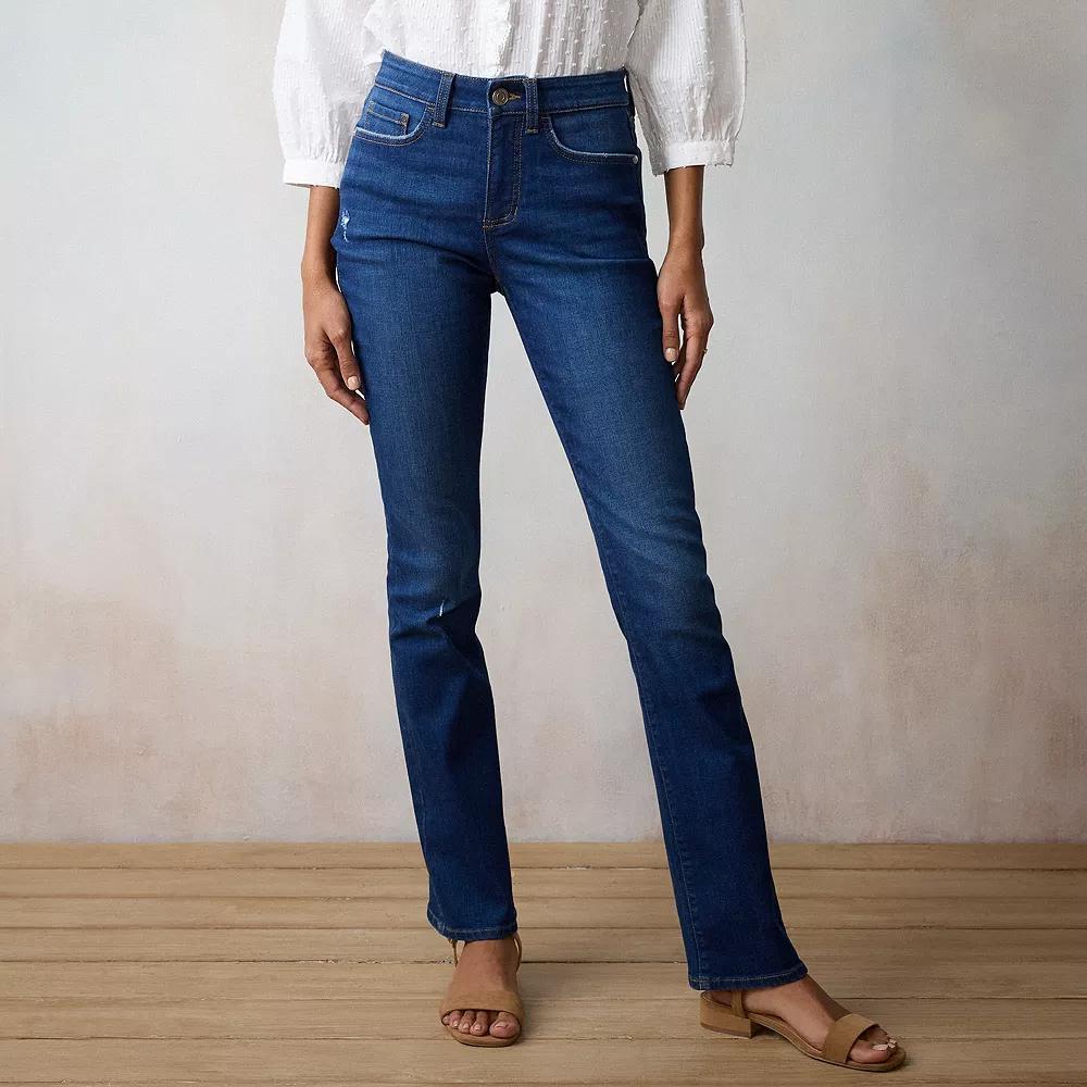 Womens LC Lauren Conrad High-Waist Bootcut Jeans Malibu Blue Product Image