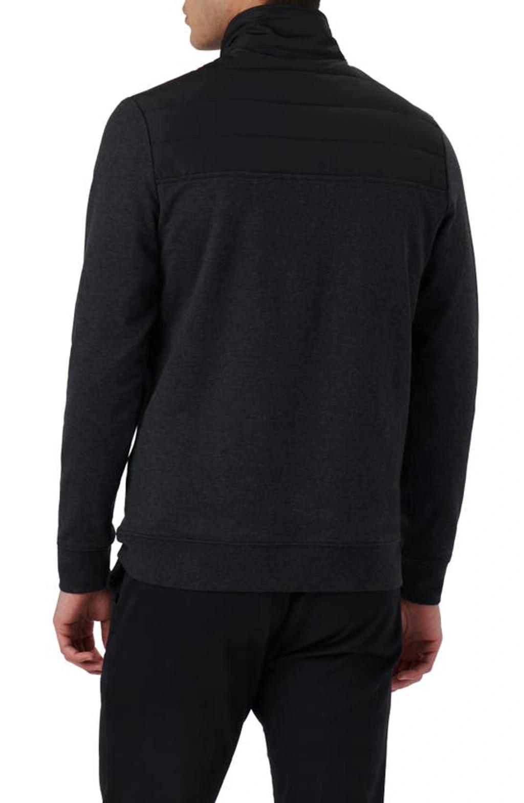 BUGATCHI Quarter Zip Pullover In Caviar Product Image