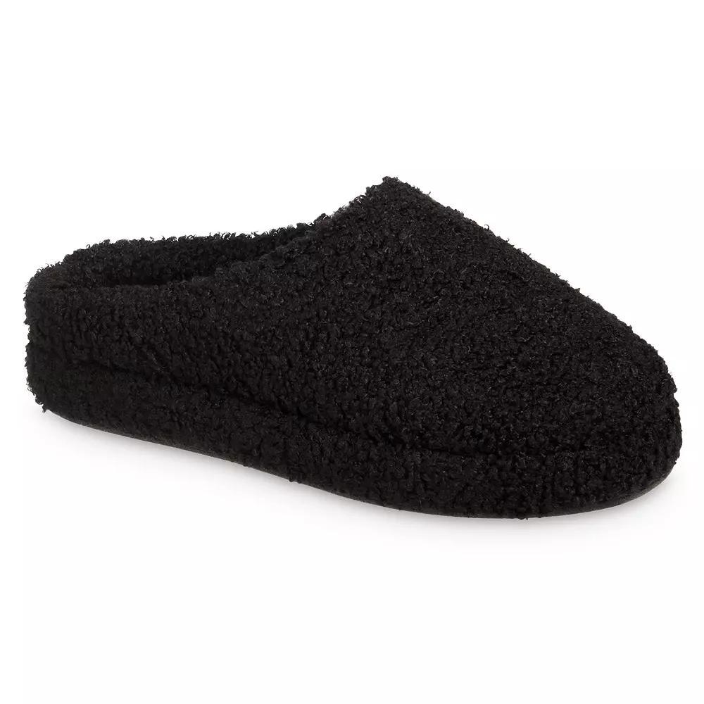 isotoner Berber Fiona ECO Comfort Women's Memory Foam Hoodback Slippers, Size: Small, Black Product Image