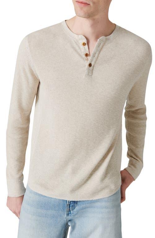 Lucky Brand Garment Dye Thermal Henley (Terracotta) Men's T Shirt Product Image