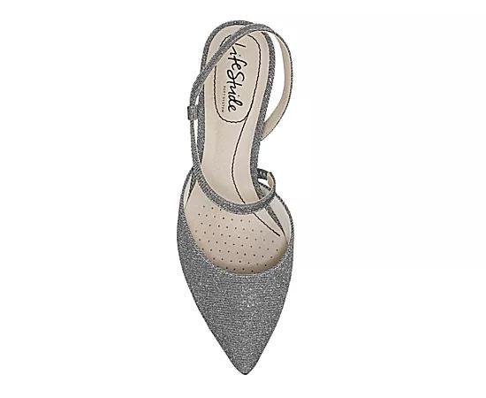 LifeStride Minimalist Women's Slingback Pumps, Size: 9.5, Silver Shimmer Product Image