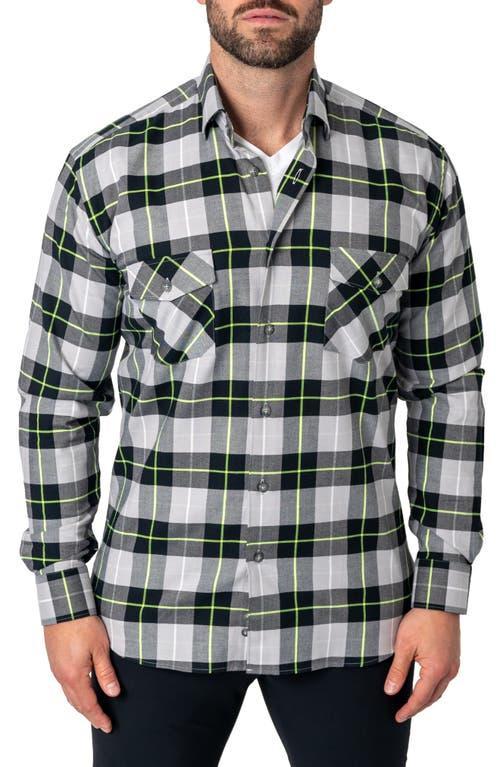 Mens Embroidered Flannel Sport Shirt Product Image