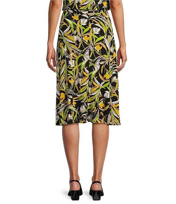 Kasper Printed Flared Midi Skirt Product Image