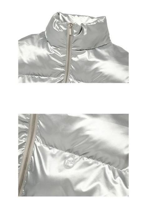 Lamé Short Puffer Jacket (Silver) Product Image