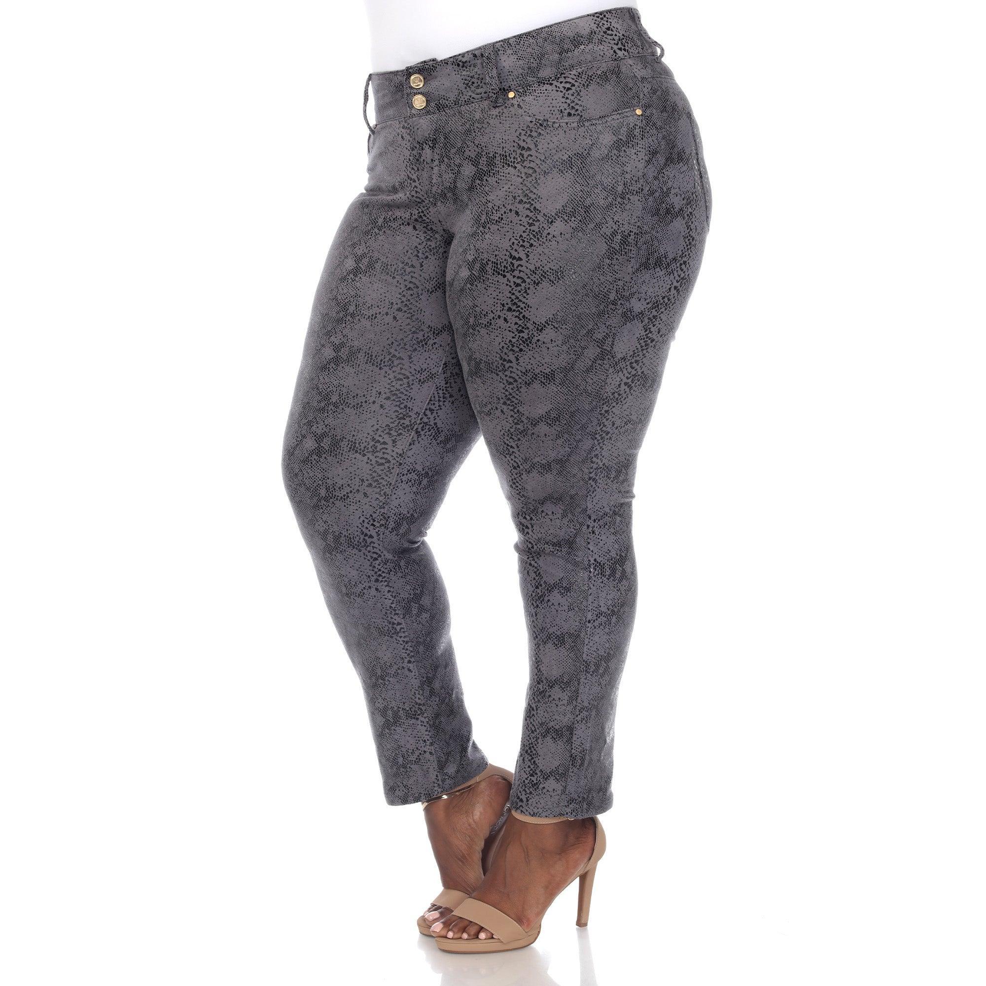 Faux Suede Snake Print Pants Product Image