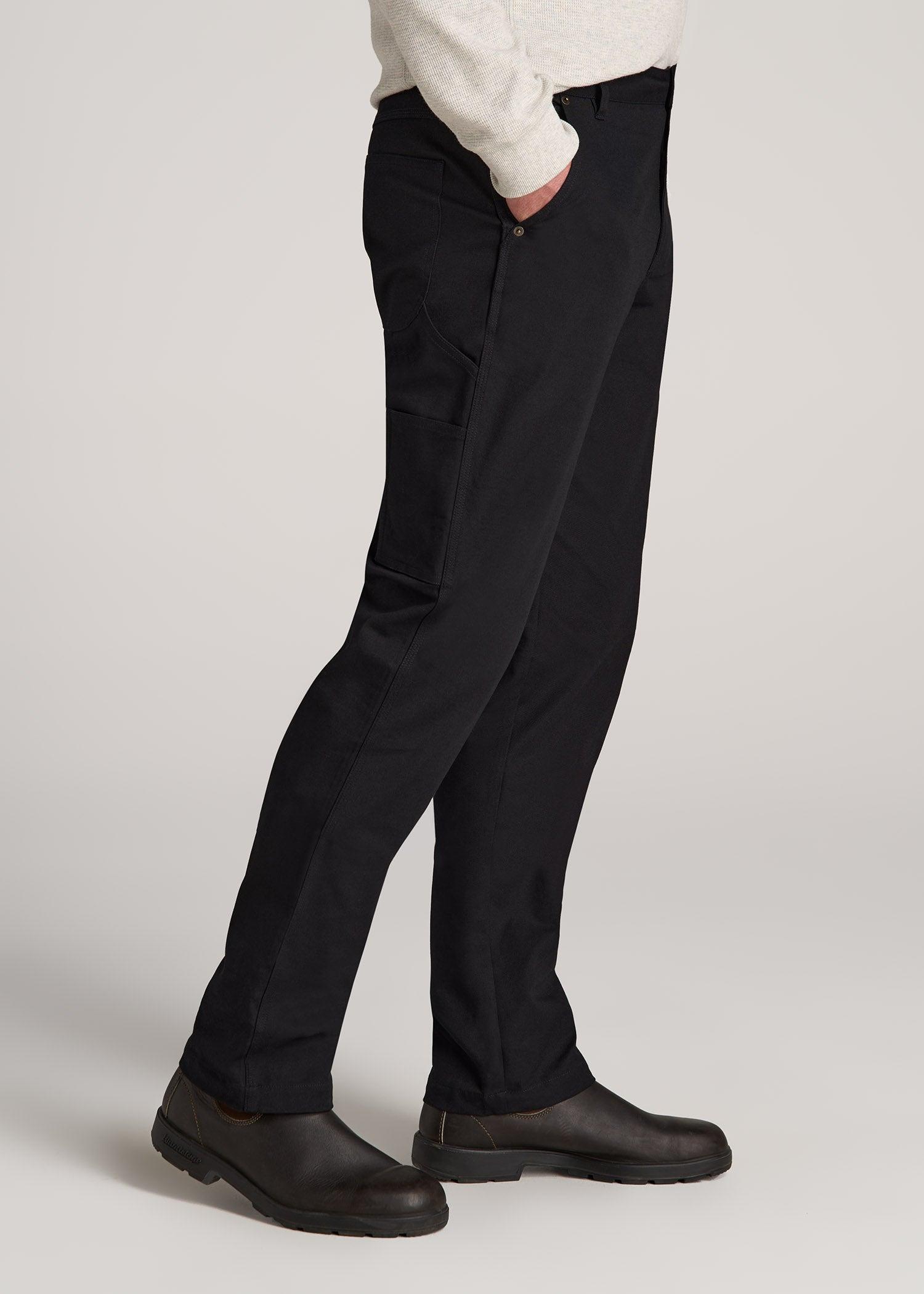 LJ&S Stretch Canvas REGULAR-FIT Carpenter's Pants for Tall Men in Black Product Image