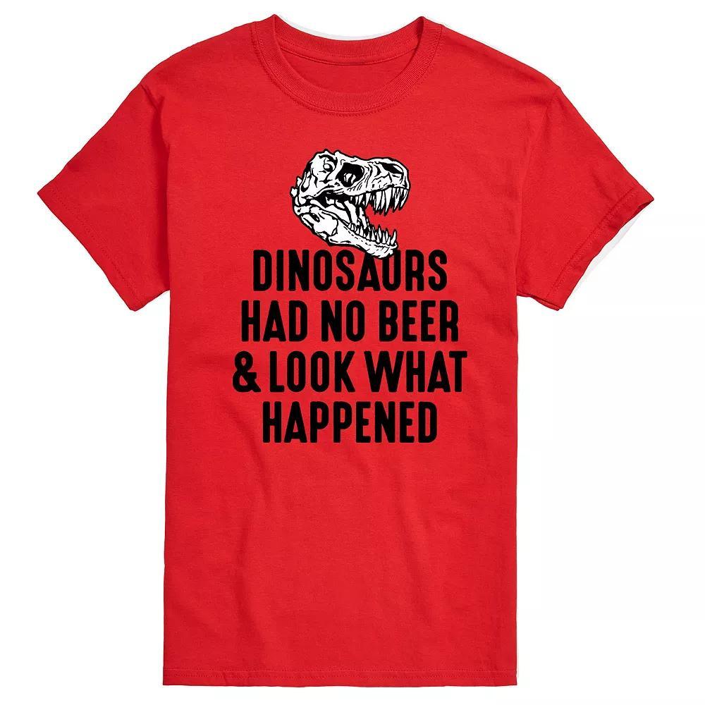 Big & Tall Dinosaurs Had No Beer Graphic Tee, Men's, Size: 4XL Tall, Red Product Image