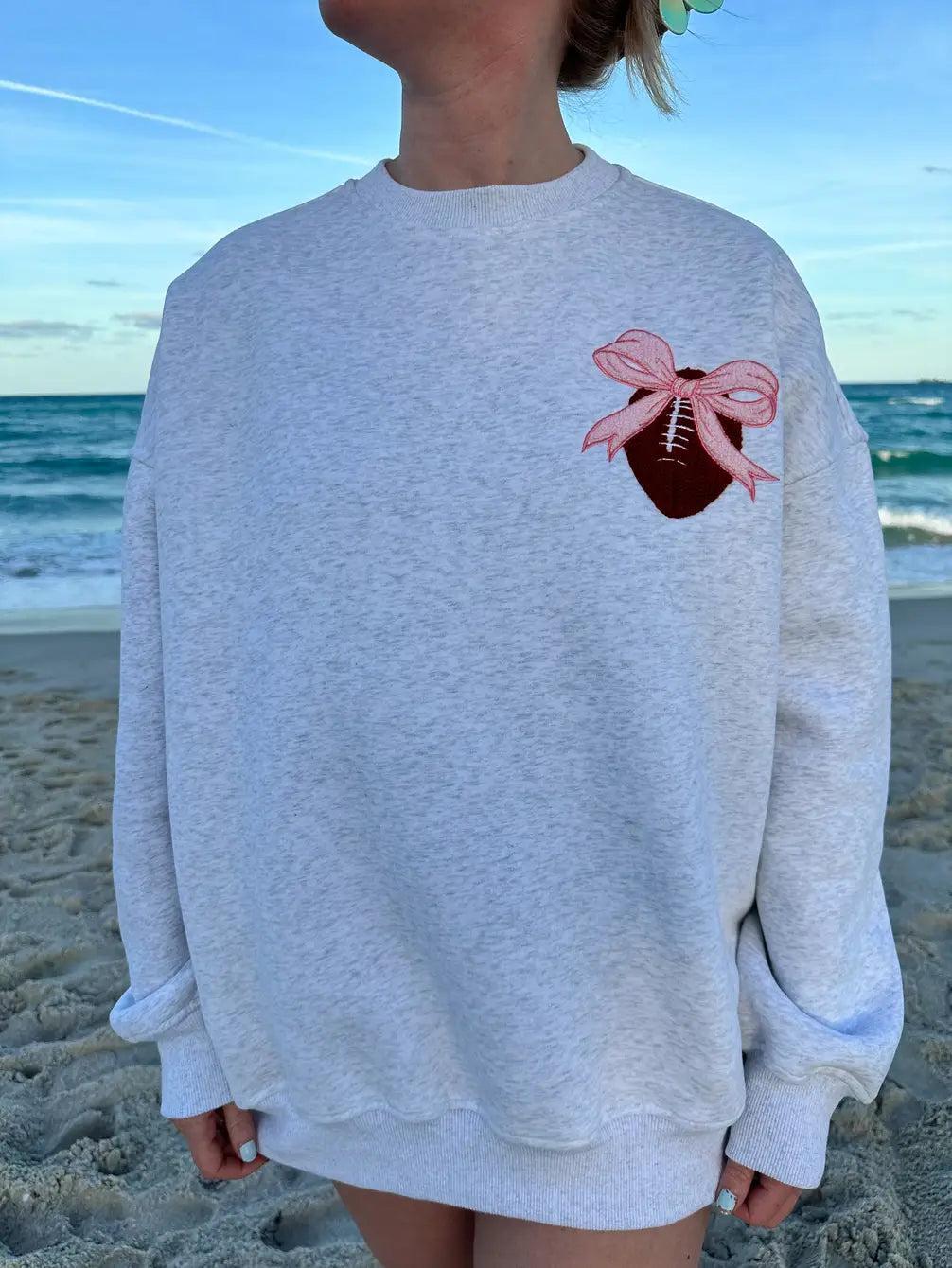 Trendy Game Day Embroider Patch Sweatshirt Product Image