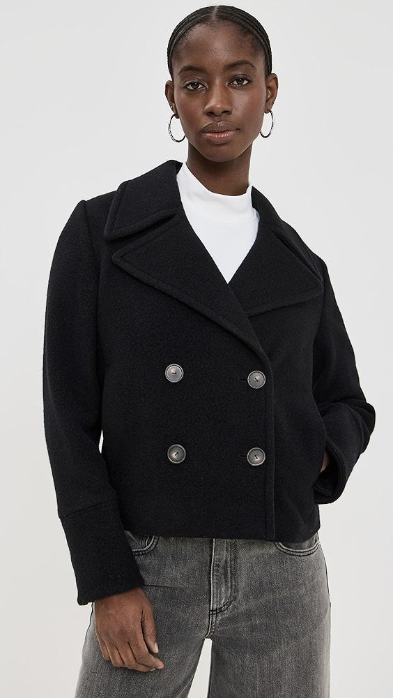 Vince Boiled Wool Cropped Peacoat | Shopbop Product Image