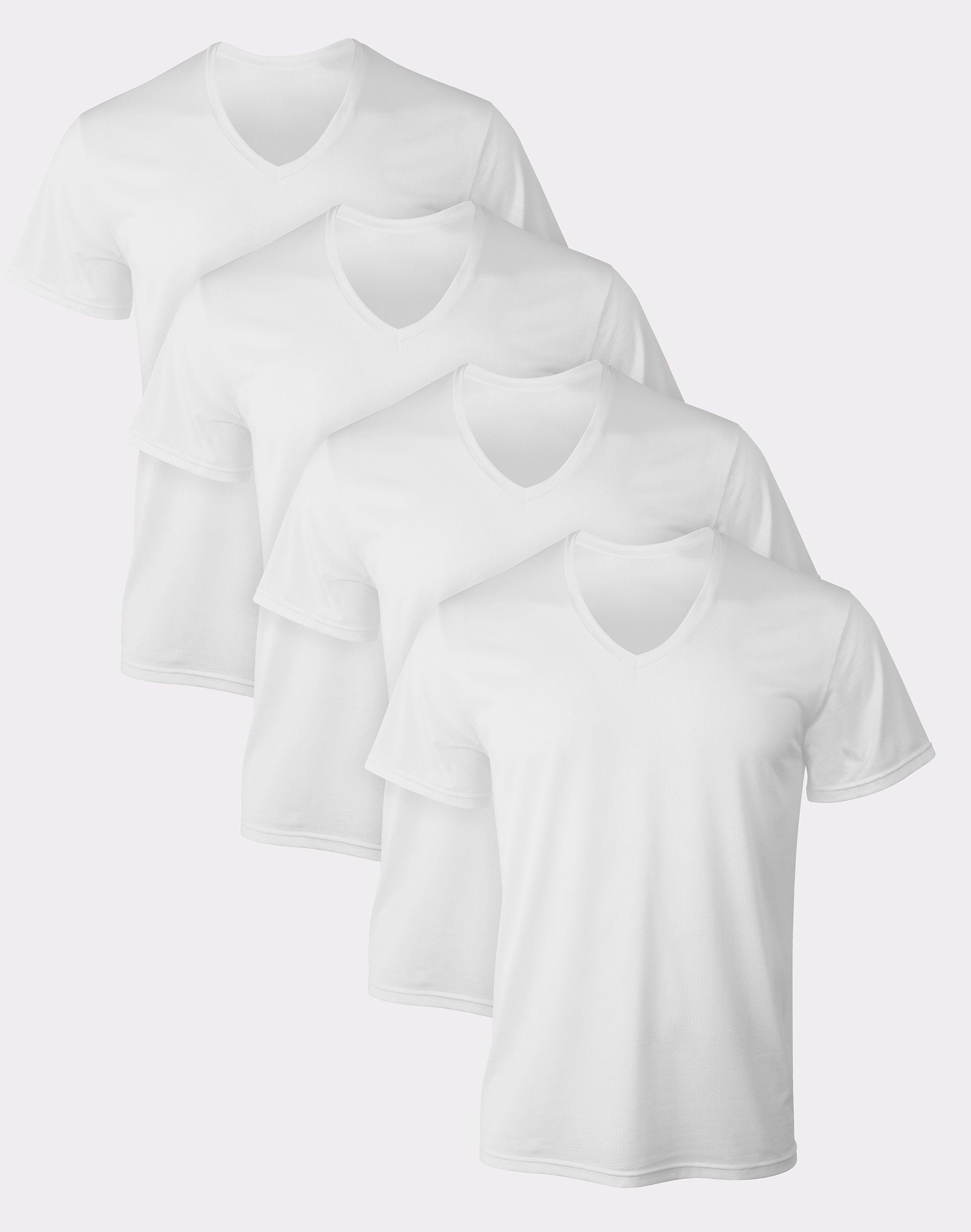 Hanes Ultimate Mens X-Temp V-Neck Undershirt 4-Pack White 2XL Product Image