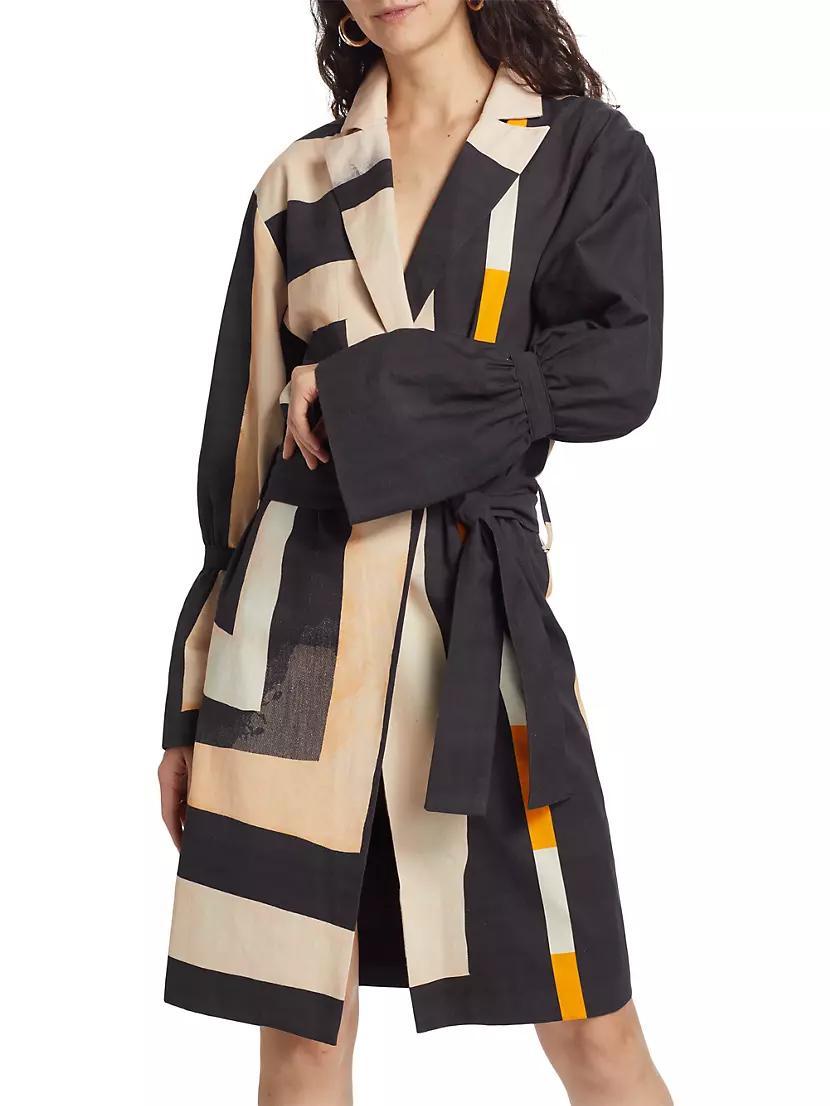 Prelude: Aama Tales Maze Belted Cotton Trench Coat Product Image