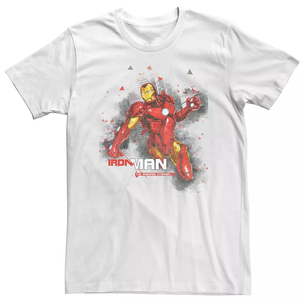 Big & Tall Marvel Avengers Assemble Iron Man Burst Tee, Men's, Size: 4XLT, White Product Image