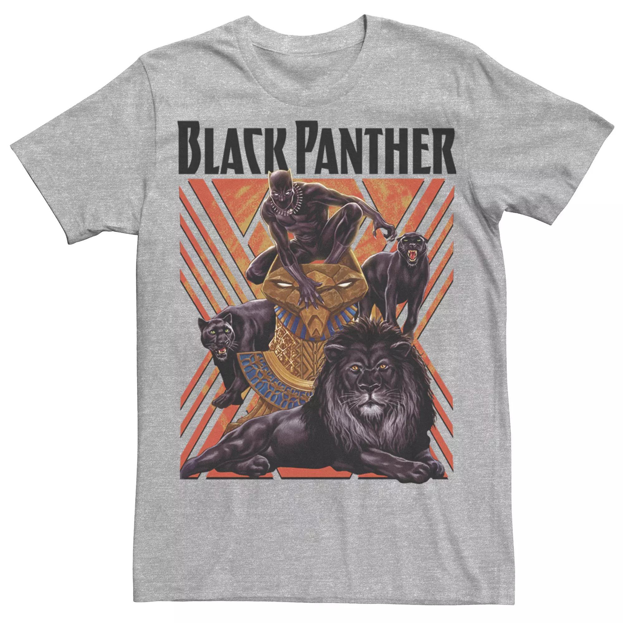 Men's Marvel Comics Black Panther Lion Tee, Size: XXL, Athletic Grey Product Image