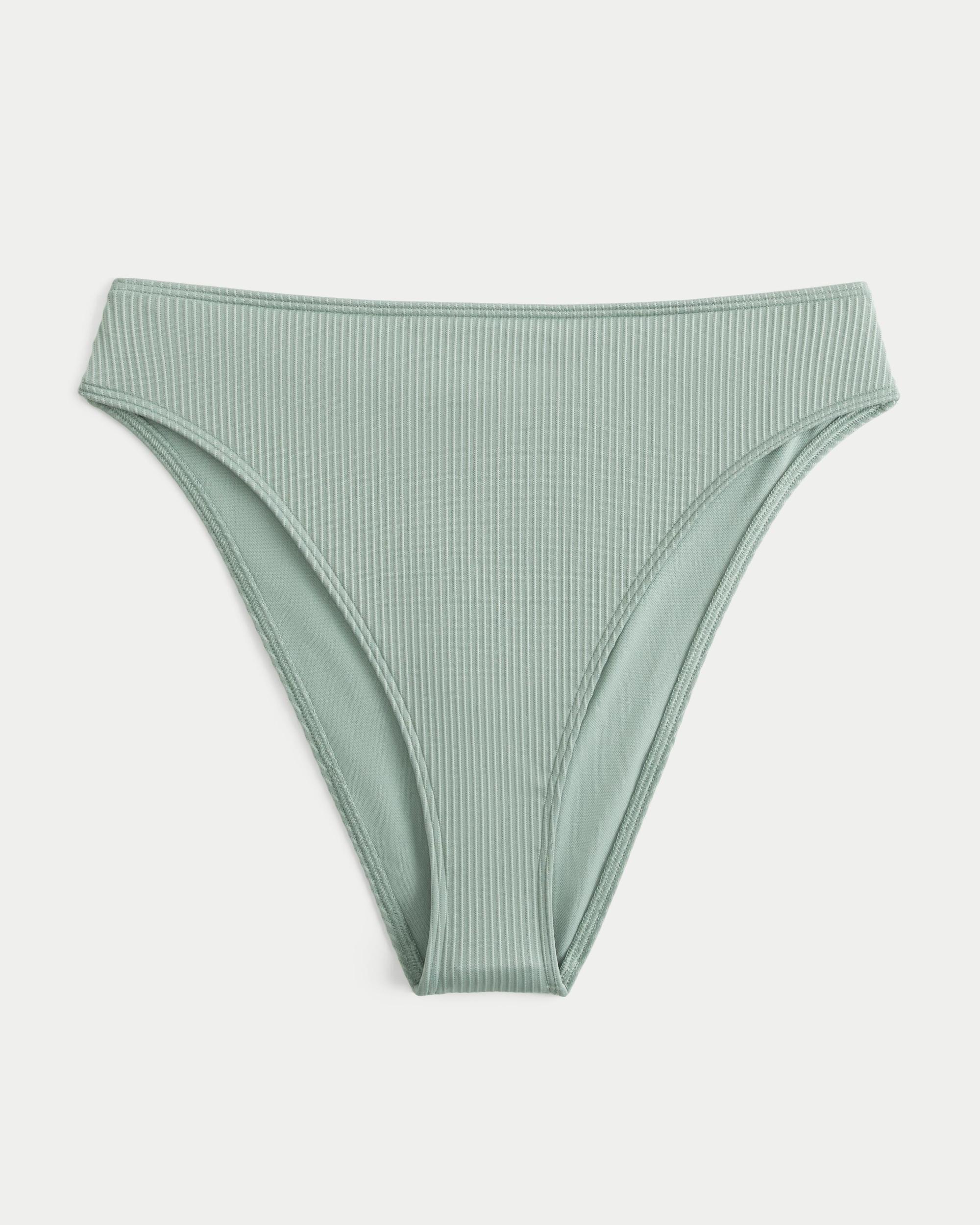 Curvy High-Leg High-Waist Ribbed Cheeky Bikini Bottom Product Image