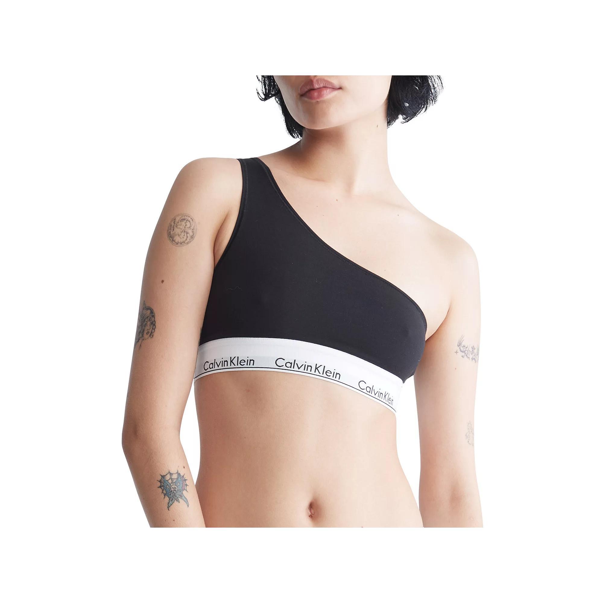 Calvin Klein Modern Cotton Unlined One-Shoulder Bralette QF7007, Womens Product Image