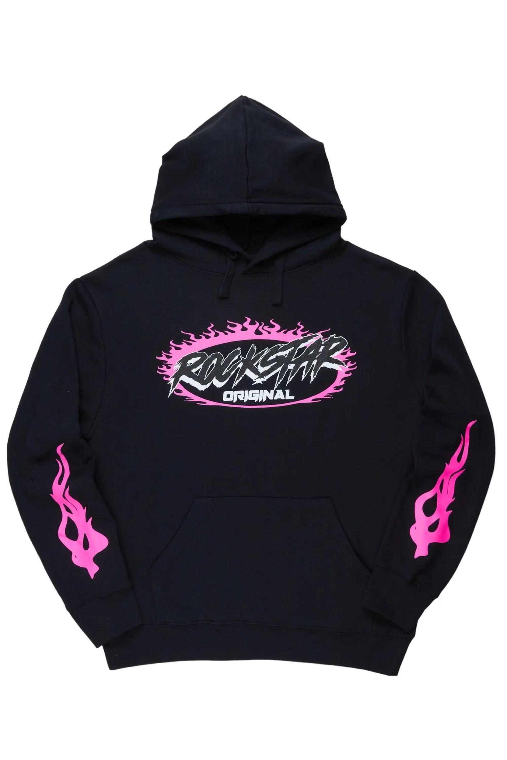 Draven Black/Pink Graphic Hoodie Male Product Image