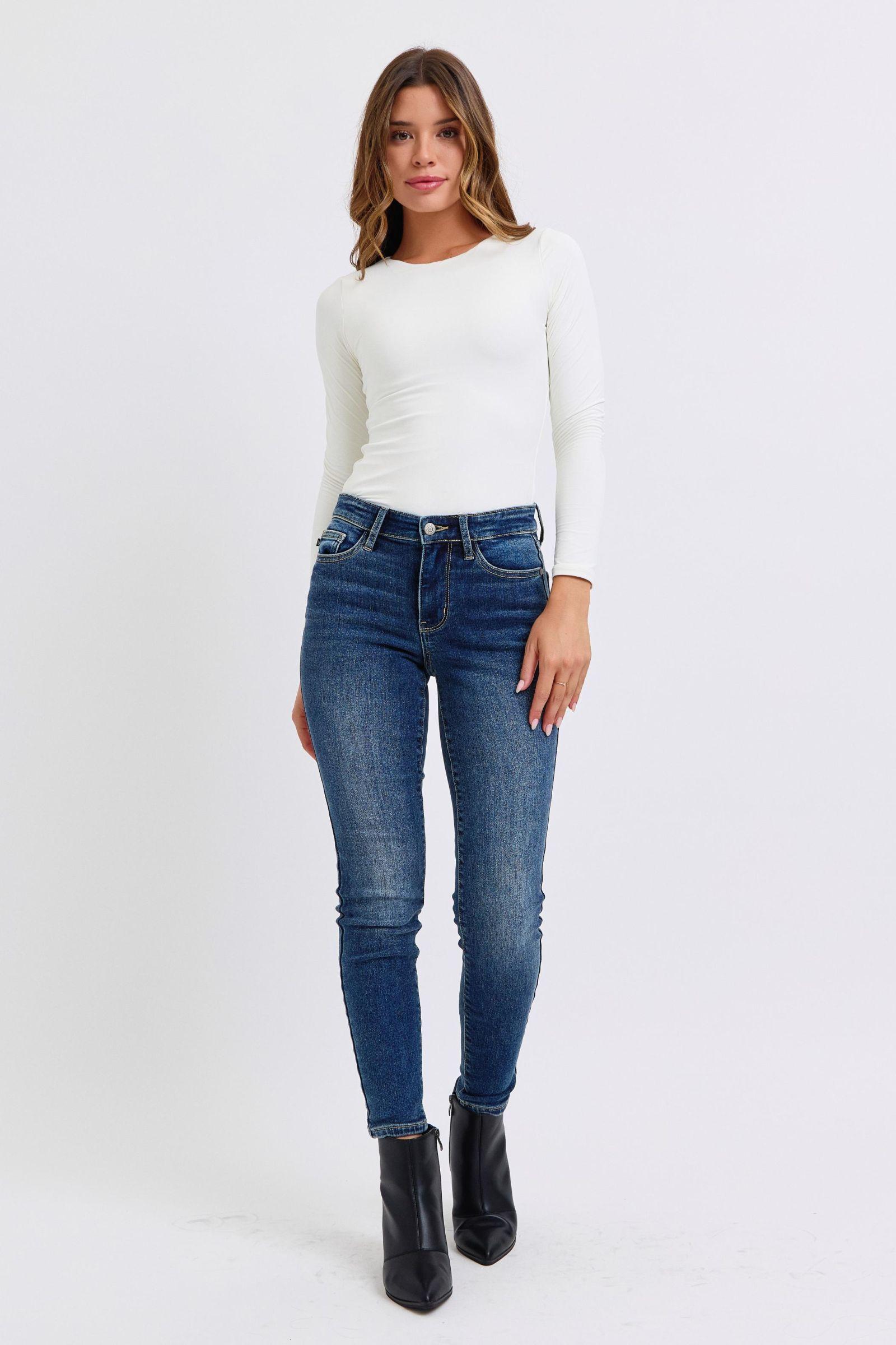 Cynthia Mid-Rise Waist Skinny Judy Blue Jeans with Thermal Lining - ONLINE EXCLUSIVE! Product Image
