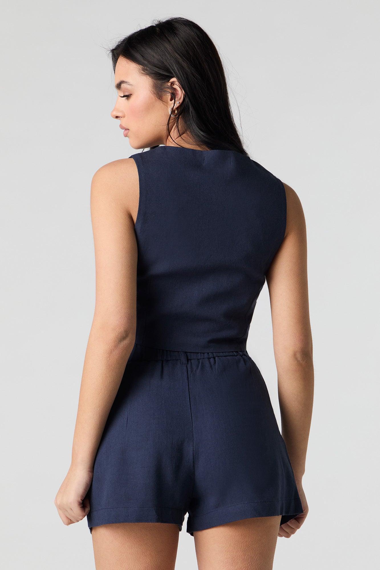Linen-Blend Dress Short Female Product Image
