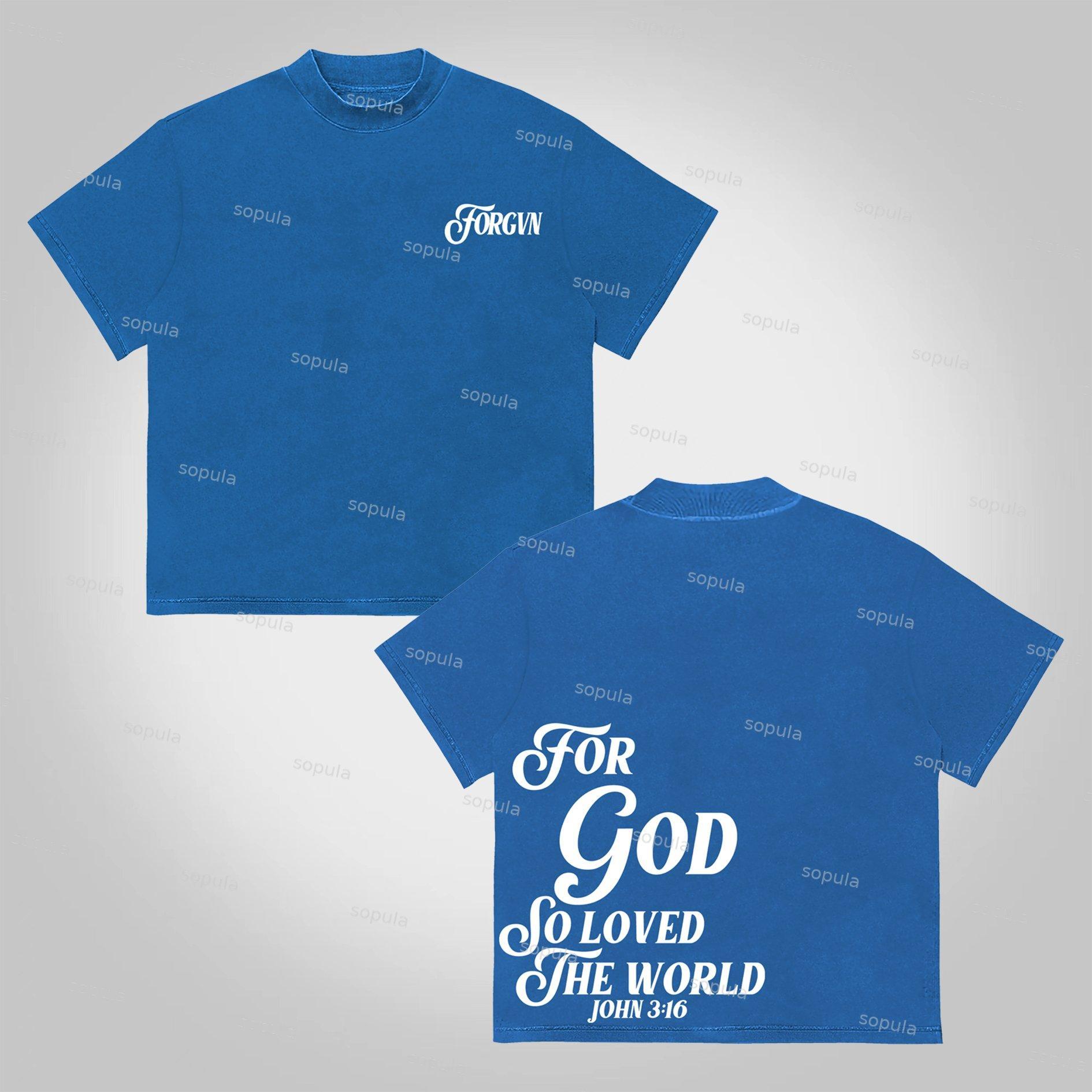 Sopula For God So Loved The World Print Cotton T-Shirt Product Image
