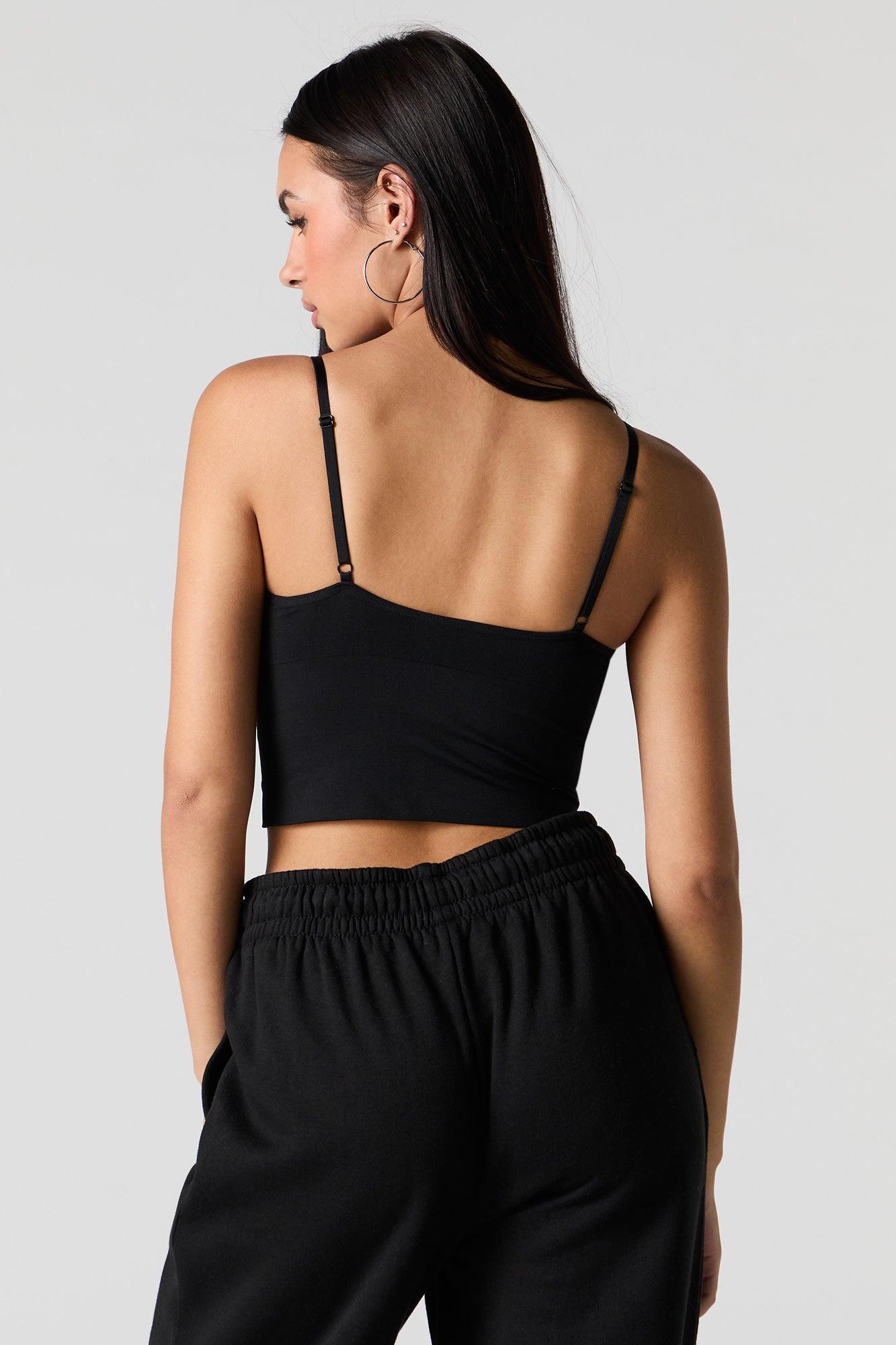 Seamless V-Neck Cami with Built-In Bra Cups Female Product Image