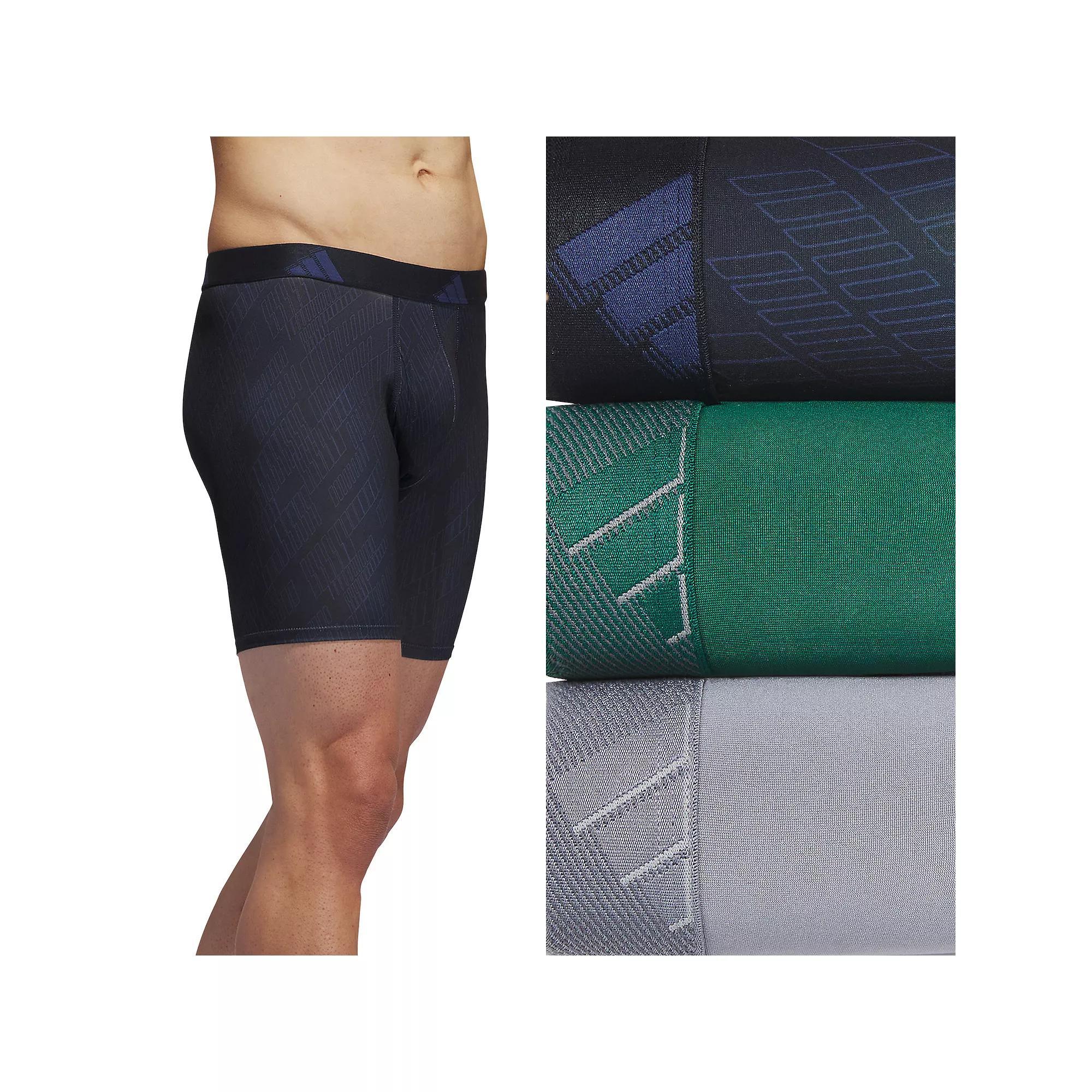 Men's adidas 3-pack Microfiber Boxer Briefs, Size: Medium, Ghost Legend Ink Tech Product Image