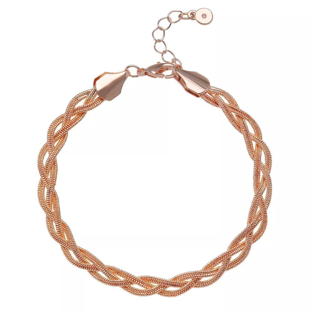 LC Lauren Conrad Braided Chain Bracelet, Women's, Pink Tone Product Image