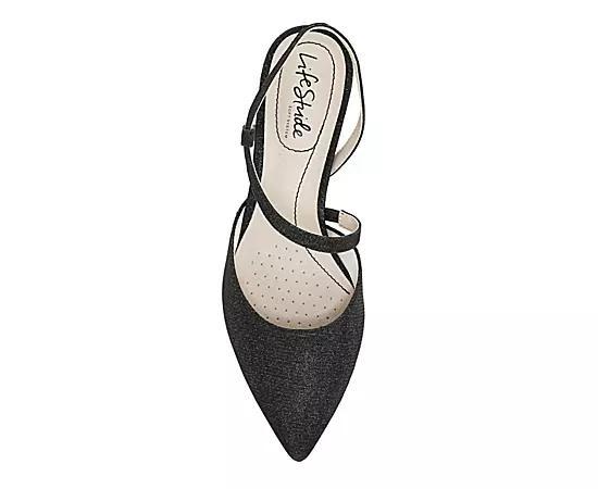 LifeStride Minimalist Women's Slingback Pumps, Size: 11, Black Shimmer Product Image